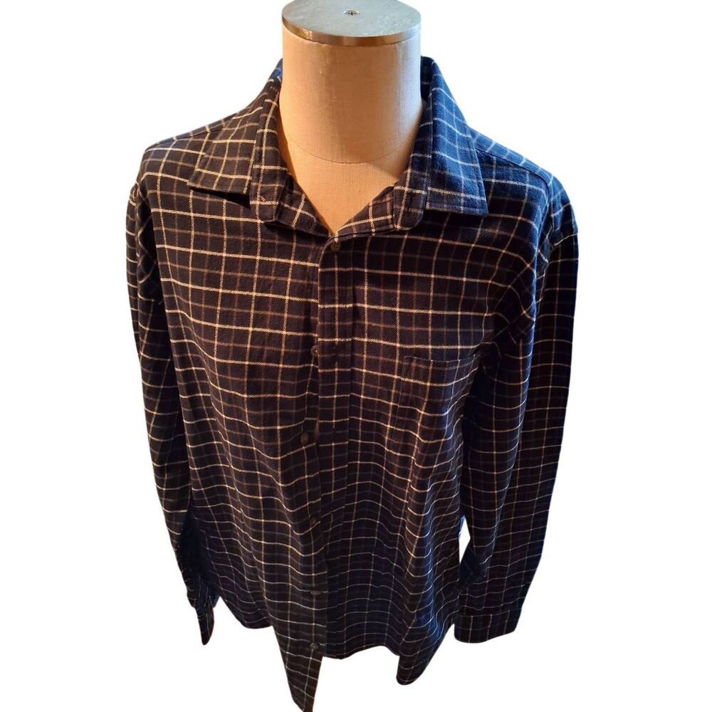 Untuckit extra large plaid brown cream charcoal